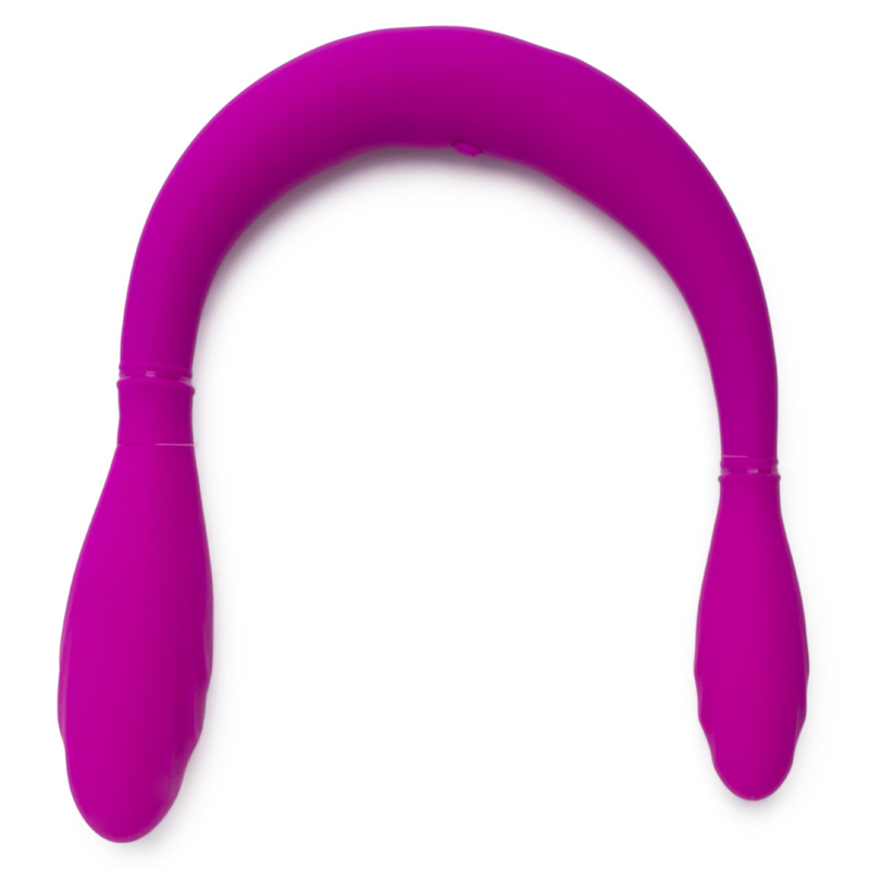 Vibrator Dublu Infinity, 3 Viteze Vibratii + 4 Moduri Pulsatie, Silicon, USB , Mov, 37 cm