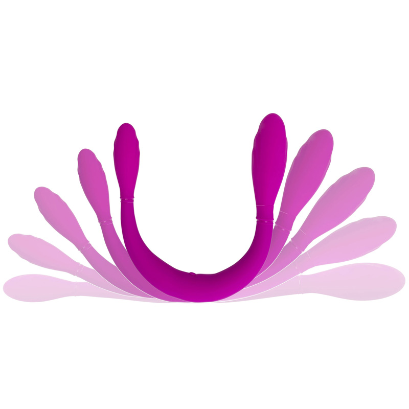 Vibrator Dublu Infinity, 3 Viteze Vibratii + 4 Moduri Pulsatie, Silicon, USB , Mov, 37 cm