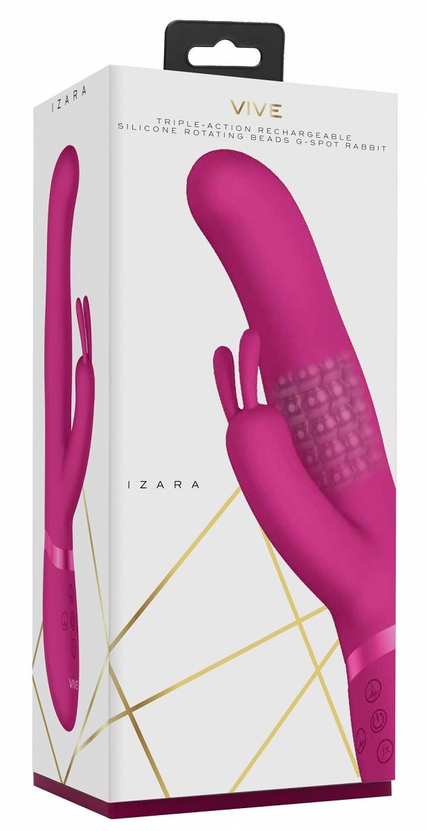 Vibrator Rabbit 3-in-1 Izara Rotating Beads Silicon Roz