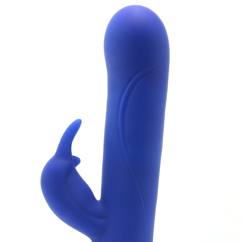 Vibrator Iepuras Rotating Beaded, 7 Moduri Vibratii, Silicon, USB, Albastru, 22.7 cm