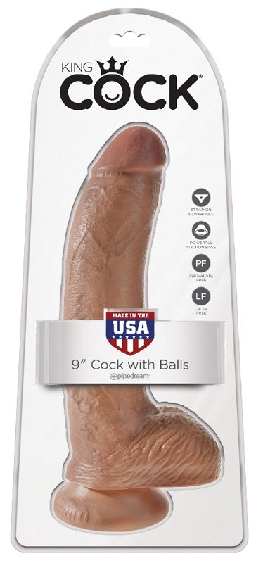 Dildo Realist King Cock 21 cm With Balls Caramel