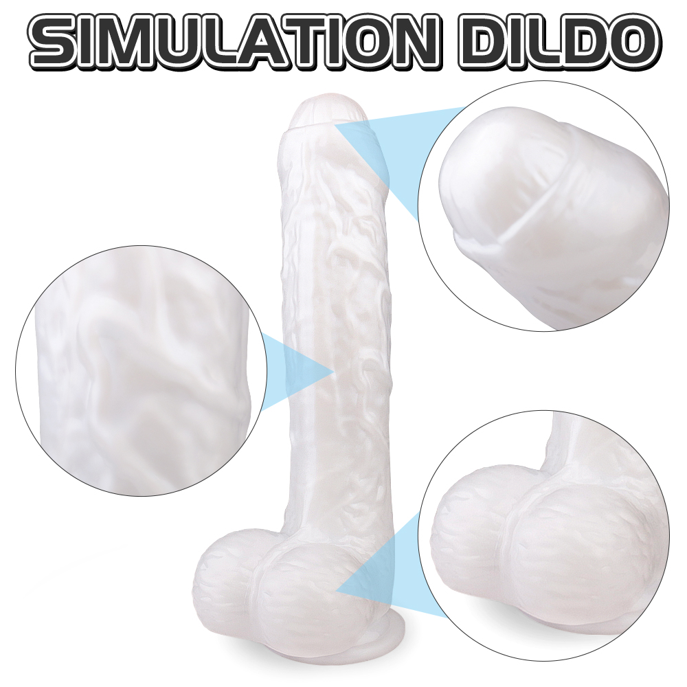 Dildo Realist Kylie Large Super Soft&Flexibil Alb 25 cm Passion Labs