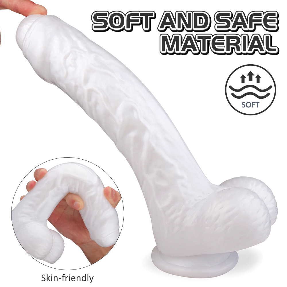 Dildo Realist Kylie Large Super Soft&Flexibil Alb 25 cm Passion Labs