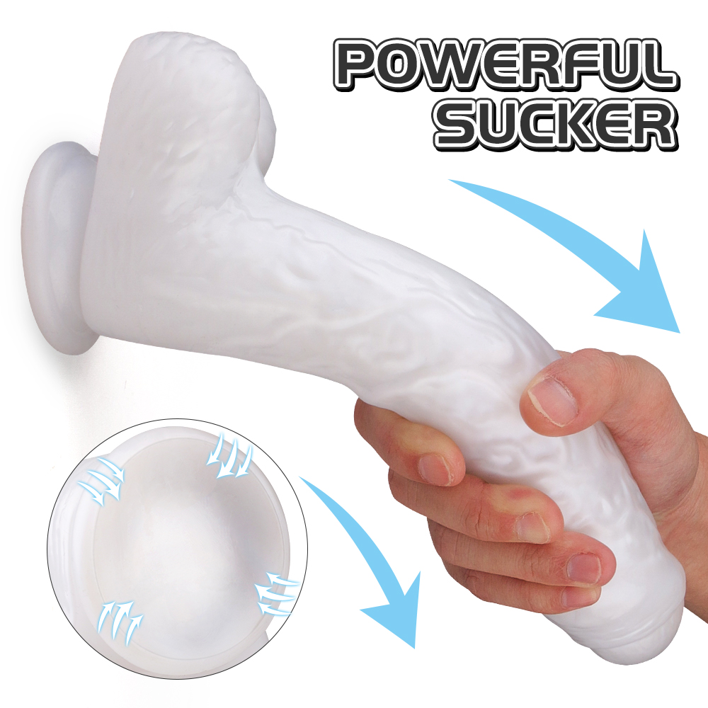 Dildo Realist Kylie Large Super Soft&Flexibil Alb 25 cm Passion Labs