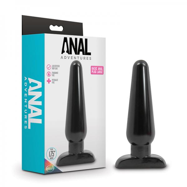 Dop Anal Basic Large Negru 16.5 cm