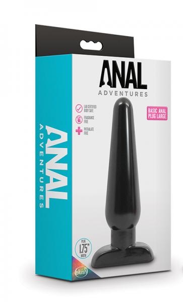 Dop Anal Basic Large Negru 16.5 cm