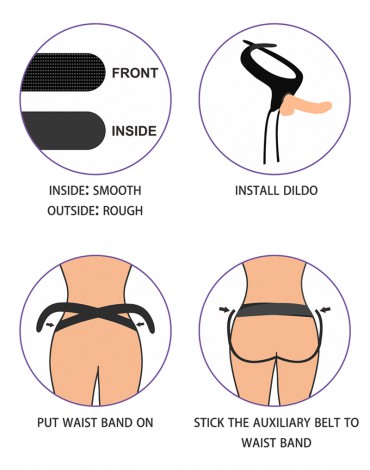 Strap On Easy Dildo cu Testicule Detasabil PVC Natural 18.5 cm