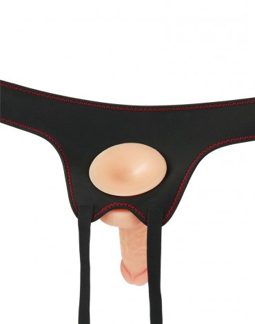 Strap On Easy Dildo cu Testicule Detasabil PVC Natural 18.5 cm