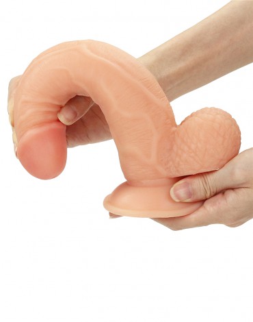 Strap On Easy Dildo cu Testicule Detasabil PVC Natural 22 cm