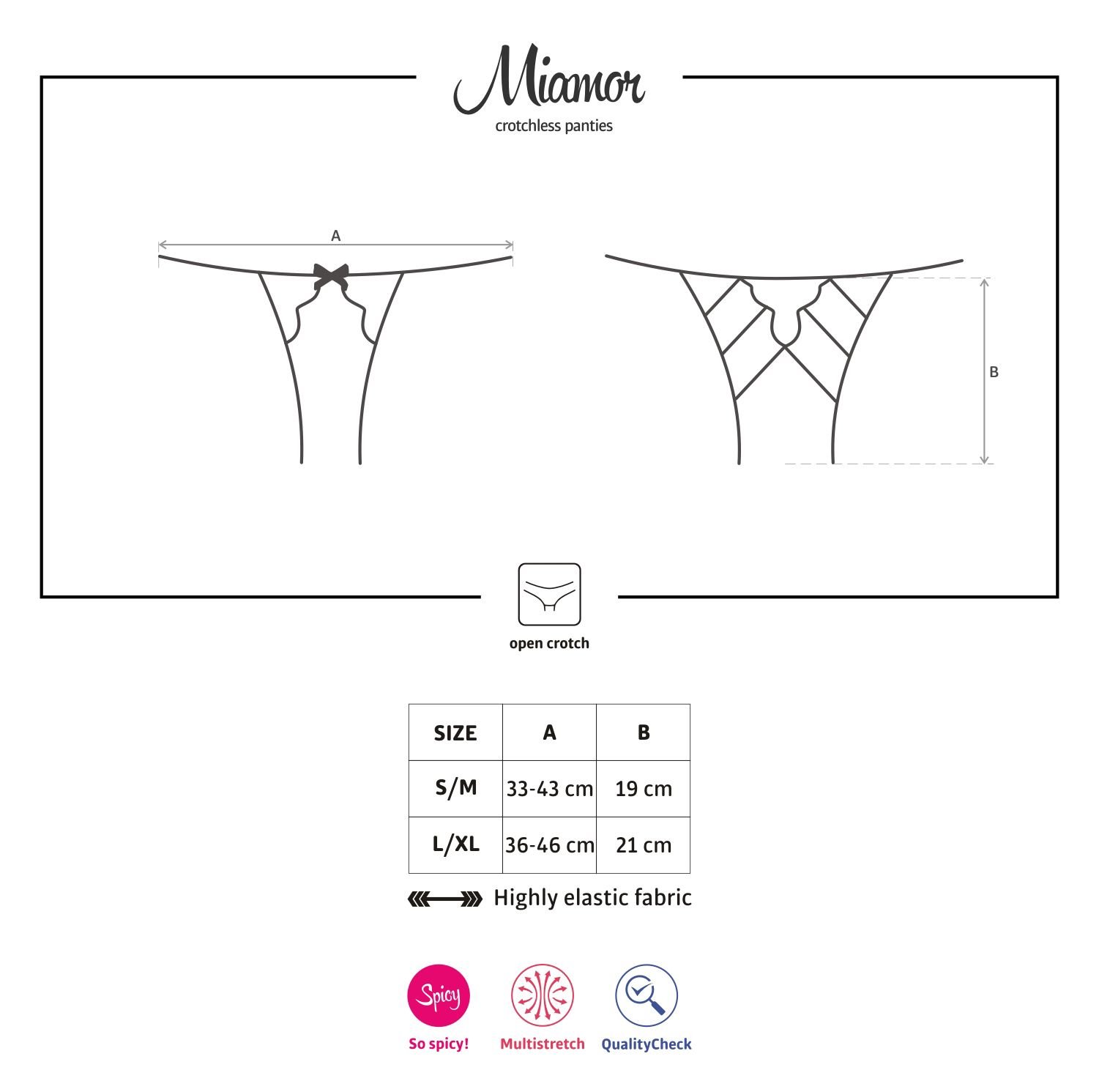 Bikini Miamor Crotchless Negri S/M