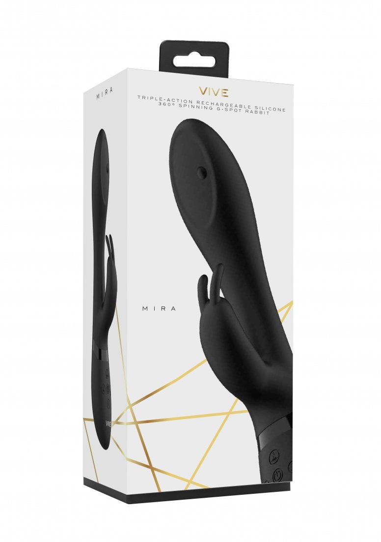 Vibrator Rabbit 3-in-1 Mira 360 ? Spinning G-Spot Silicon Negru