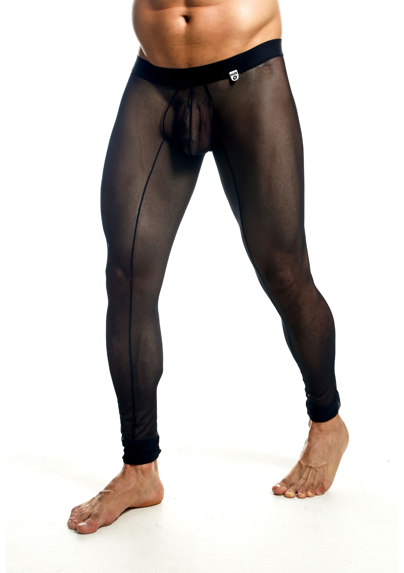 Colanti din Plasa Elastica pentru Barbati, Negru, L