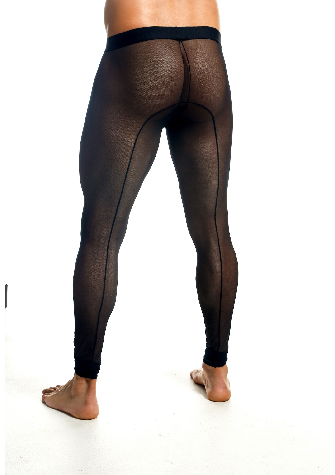 Colanti din Plasa Elastica pentru Barbati, Negru, L