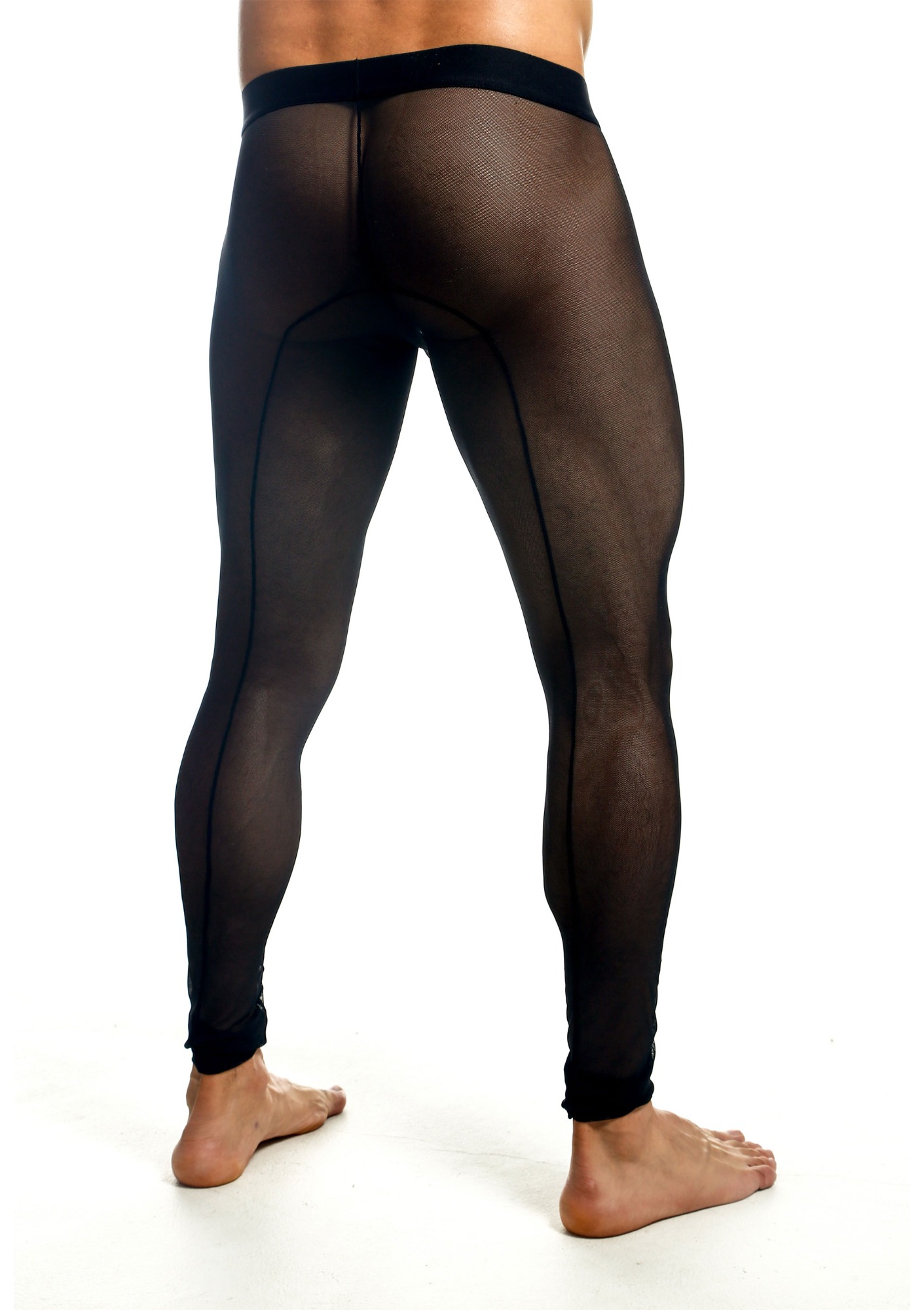 Colanti din Plasa Elastica pentru Barbati, Negru, S