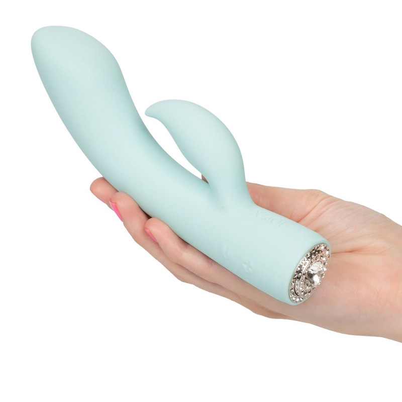 Vibrator Iepuras Pave Marylin, 7 Moduri Stimulatoare + 5 Viteze, Silicon, USB, Albastru, 18 cm