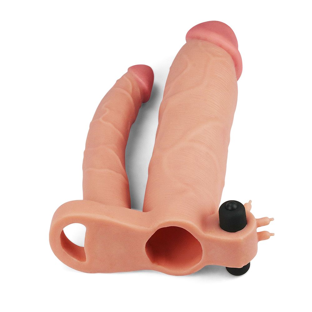 Manson Penis Dublu cu Vibratii Pleasure X-Tender Add 3