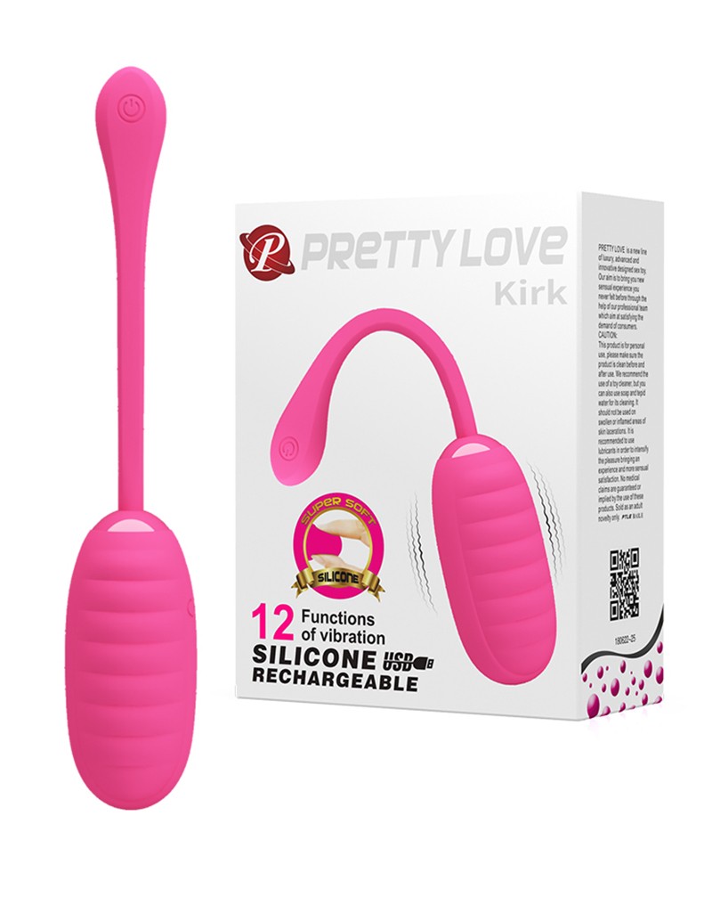 Ou Vibrator Kirk, 12 Moduri Vibratii, Silicon, USB, Roz