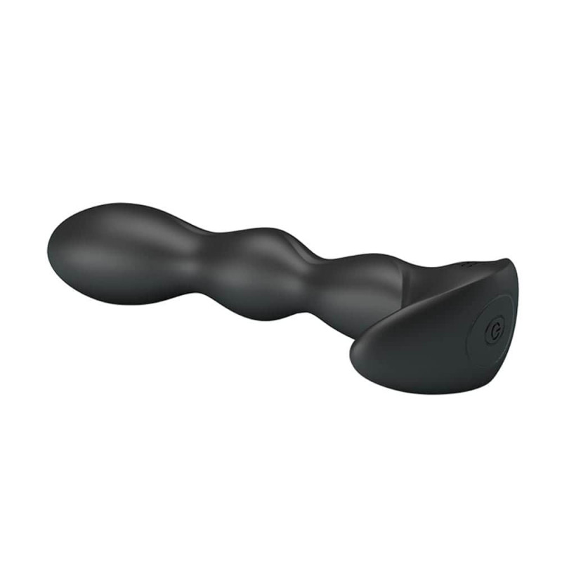 Dop Anal Special Anal Massager 12 Moduri Vibratii Silicon USB Negru 14.5 cm