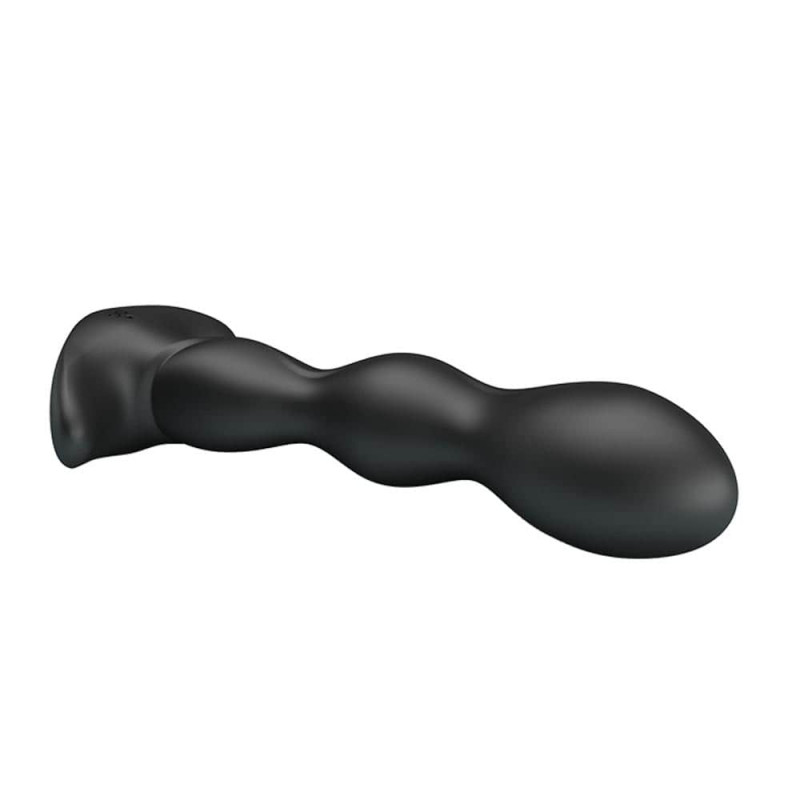 Dop Anal Special Anal Massager 12 Moduri Vibratii Silicon USB Negru 14.5 cm