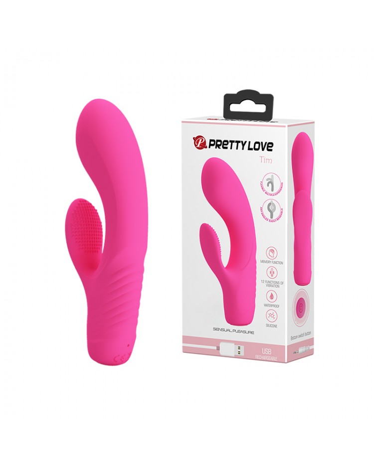 Vibrator Tim 12 Moduri Vibratii Silicon Roz 15.5 cm