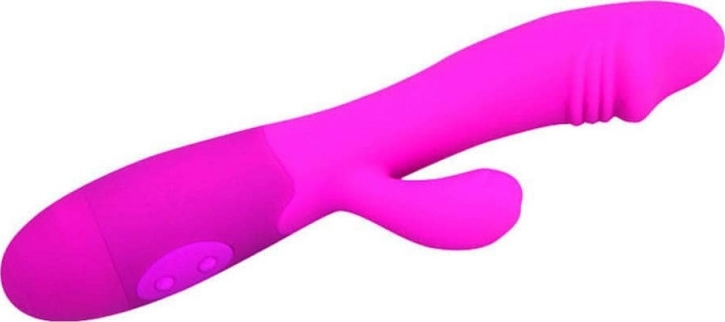 Vibrator Iepuras Prettylove Snappy, 30 Moduri Vibratii, Silicon, USB, Violet, 19.5 cm