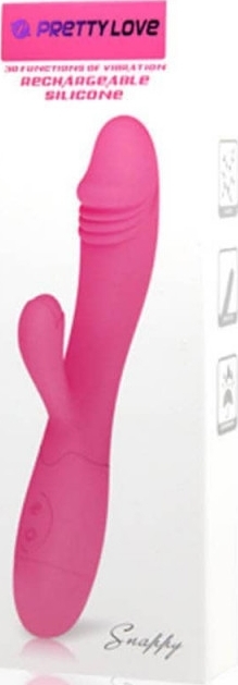 Vibrator Iepuras Prettylove Snappy, 30 Moduri Vibratii, Silicon, USB, Violet, 19.5 cm