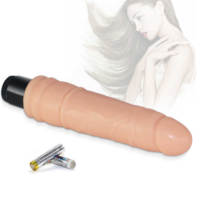 Vibrator Real Feel Cyberskin Nr.2, Multispeed, TPR, Natural, 20 cm