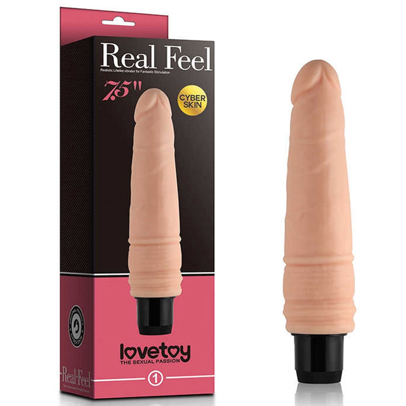 Vibrator Real Feel Cyberskin Nr.2, Multispeed, TPR, Natural, 20 cm
