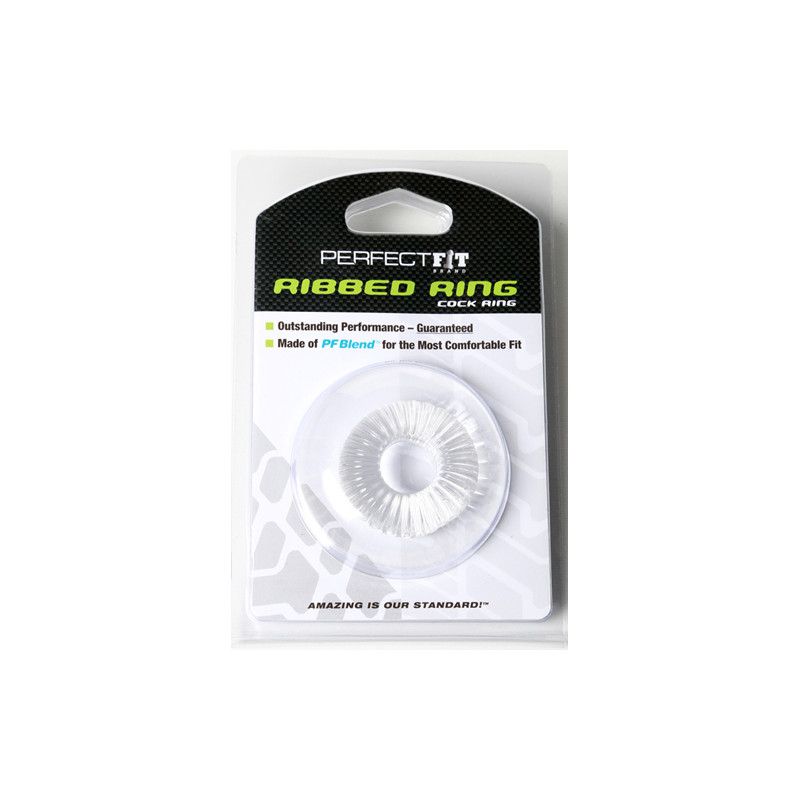 Inel Erectie Ribbed Perfect Fit Transparent