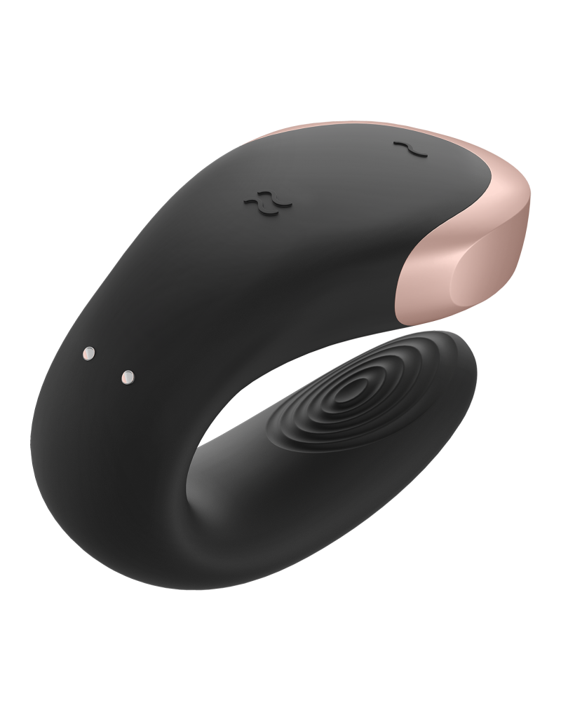 Vibrator Double Love Remote Control Bluetooth Silicon USB Negru Free APP