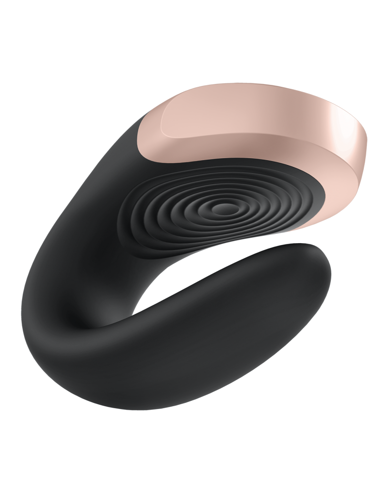 Vibrator Double Love Remote Control Bluetooth Silicon USB Negru Free APP