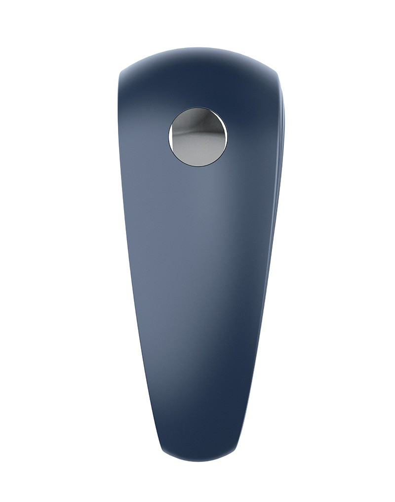 Inel de Penis Power Ring 10 Moduri Vibratii Silicon USB Albastru Satisfyer