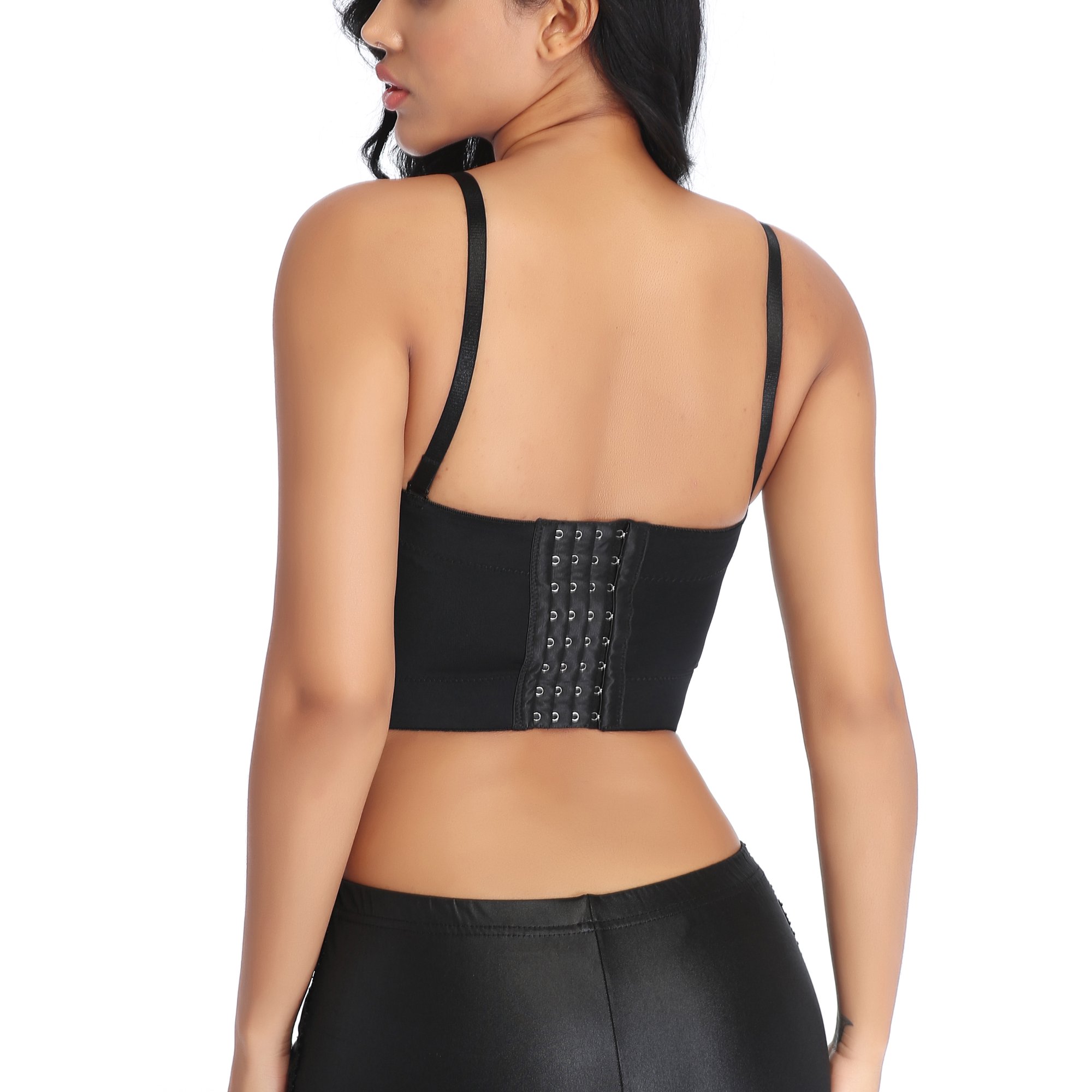Corset Piele Ecologica Cupe Intarite Negru S