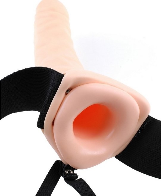 Strap-On Vibrating Hollow 8 natural