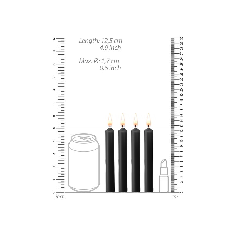 Set 4 Lumanari Teasing Wax Negru