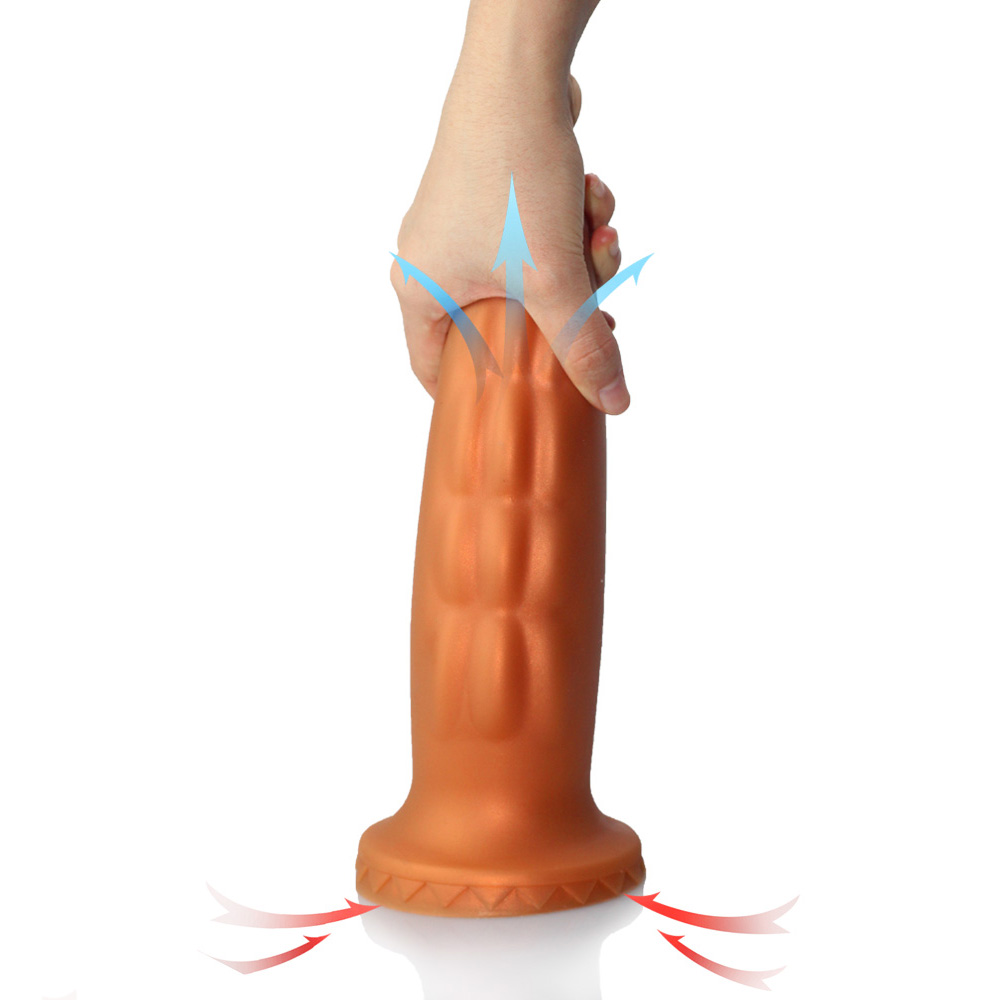 Dildo Tentus Large, Silicon Lichid, Auriu, 21 cm, Mokko Toys