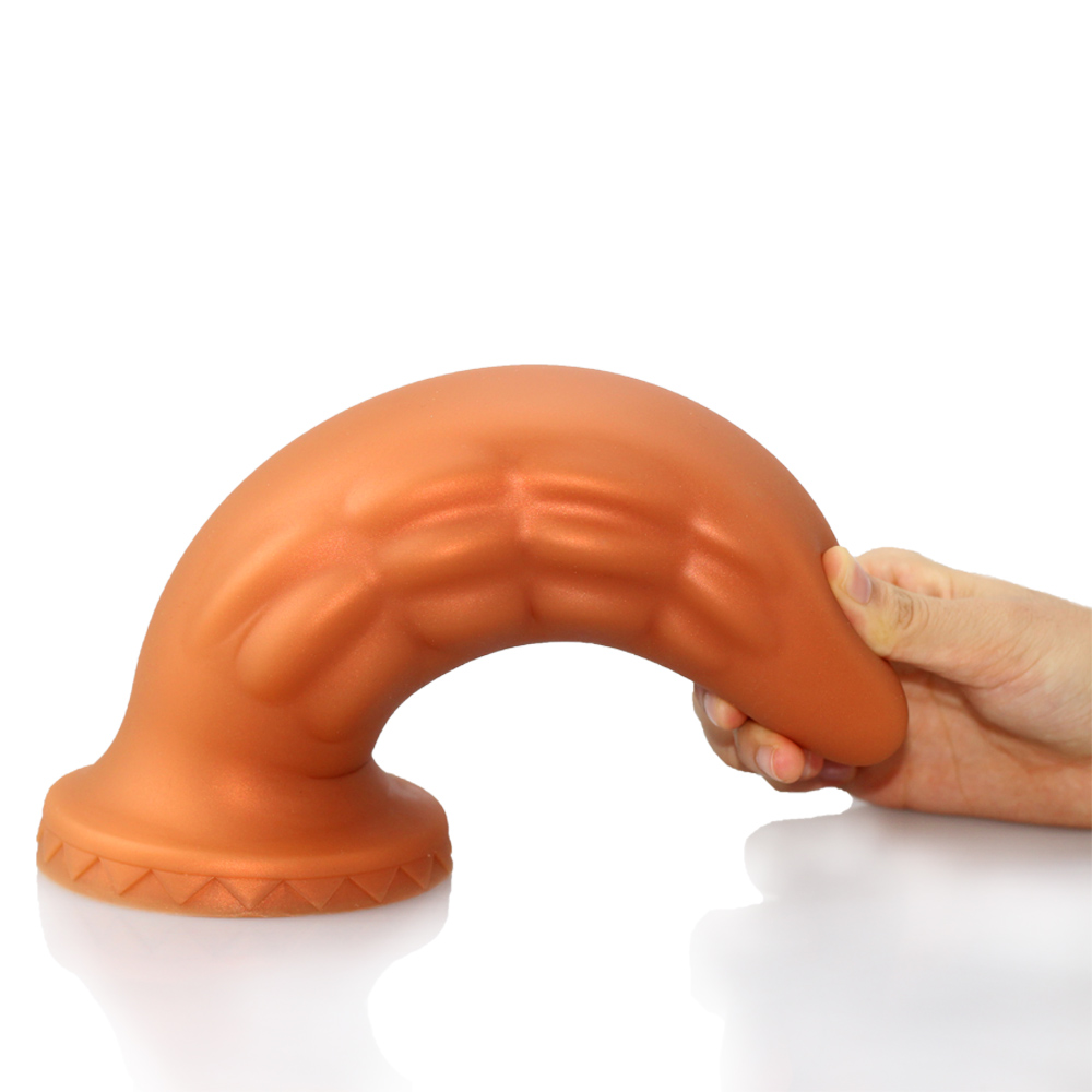 Dildo Tentus Large, Silicon Lichid, Auriu, 21 cm, Mokko Toys