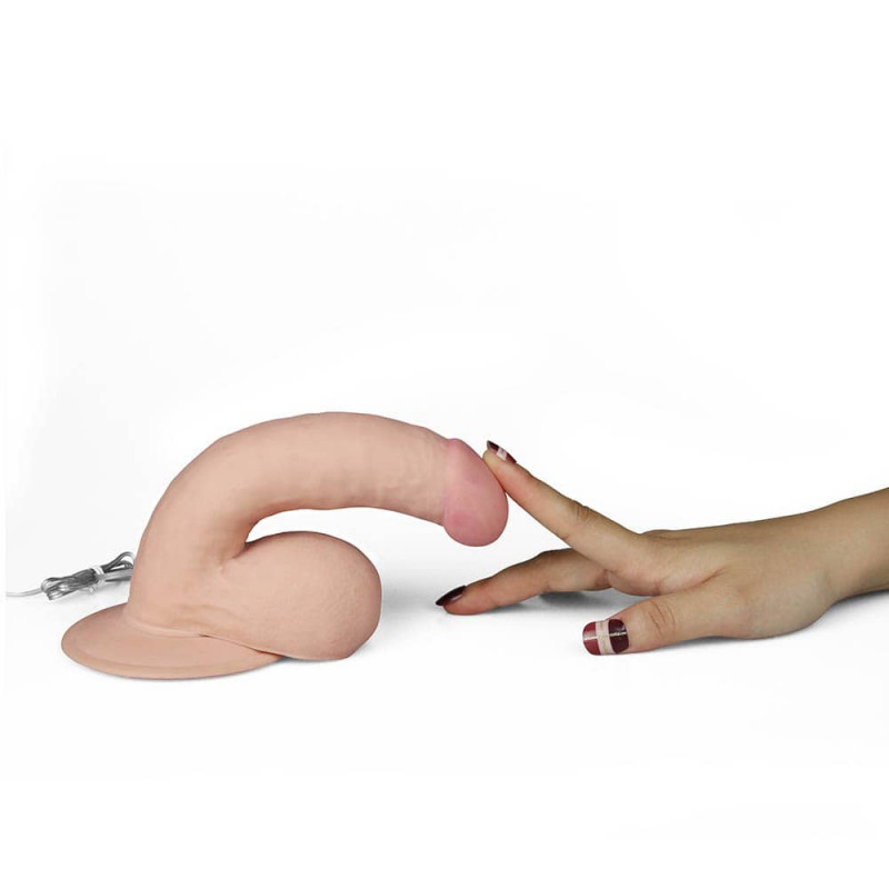 Vibrator Realist Ultra Soft Dude 10 Moduri Vibratii Natural 19 cm