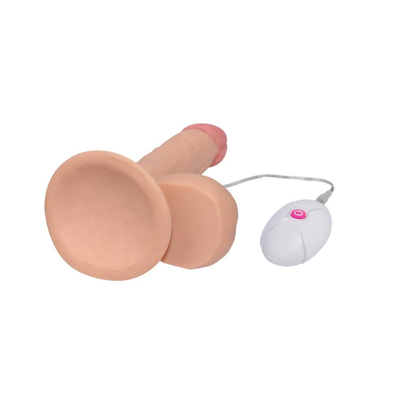 Vibrator Realist Ultra Soft Dude 10 Moduri Vibratii Natural 19 cm