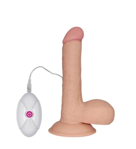 Vibrator Realist Ultra Soft Dude 10 Moduri Vibratii Natural 19 cm