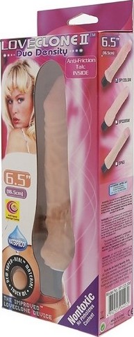 Vibrator Realist Loveclone 2, Multispeed, Dubla Densitate, TPR, Natural, 19 cm