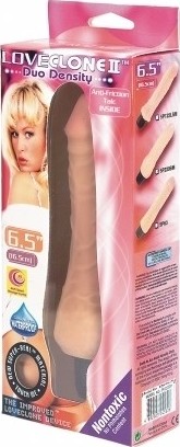 Vibrator Realist Loveclone 2, Multispeed, Dubla Densitate, TPR, Natural, 19 cm